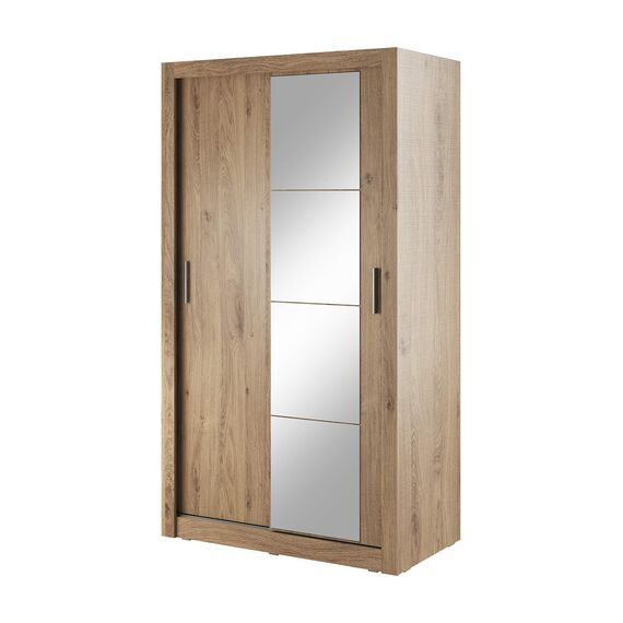 Schwebetürenschrank Kleiderschrank AR-06 ARTI Garderobenschrank mit Spiegel Schiebetürenschrank (Shetland Eiche)