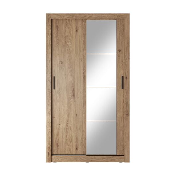 Schwebetürenschrank Kleiderschrank AR-06 ARTI Garderobenschrank mit Spiegel Schiebetürenschrank (Shetland Eiche)