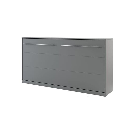 Schrankbett Concept PRO Horizontal, Wandklappbett, Bettschrank, Wandbett, Schrank mit integriertem Klappbett, Funktionsbett (90 x 200 cm, Grau, (Horizontal)