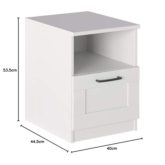 Iconico Home MIK Traditional, Nachttisch mit Tagebuch und Schublade mit Rollschienen und ergonomischem Griff