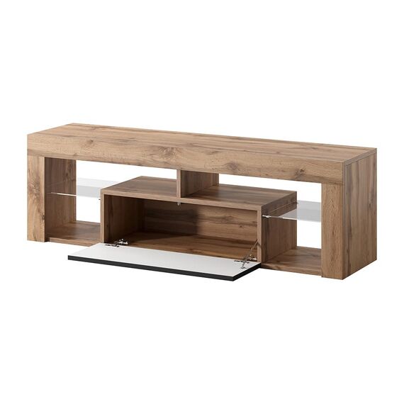 Selsey TV Schrank Board Sideboard Fernsehtisch Fernsehschrank 140 cm Stehend Eiche Lancelot Schwarz Bianko