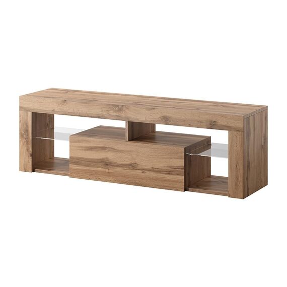 Selsey TV Schrank Board Sideboard Fernsehtisch Fernsehschrank 140 cm Stehend Eiche Lancelot Bianko