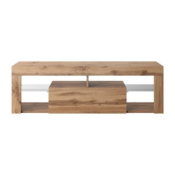 Selsey TV Schrank Board Sideboard Fernsehtisch Fernsehschrank 140 cm Stehend Eiche Lancelot Bianko