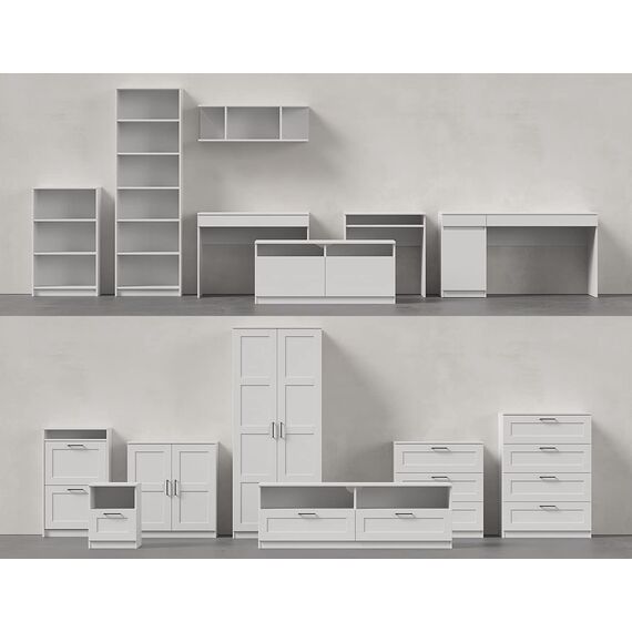 Iconico Home MIK Traditional, Nachttisch mit Tagebuch und Schublade mit Rollschienen und ergonomischem Griff