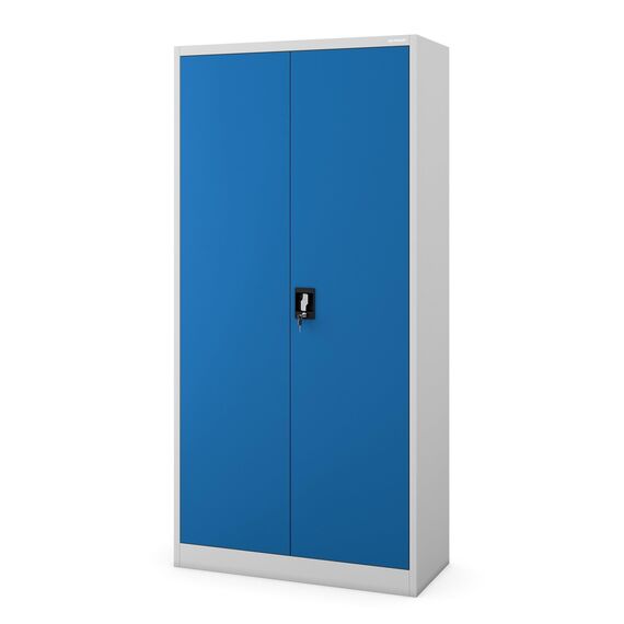 Jan Nowak Metallschrank 185 x 90 x 45 cm | Büroschrank Abschließbar mit Kleiderstange, Pulverbeschichtung | Aufbewahrungsschrank Umkleideschrank Spind Kleiderstange | Hellgrau-Blau