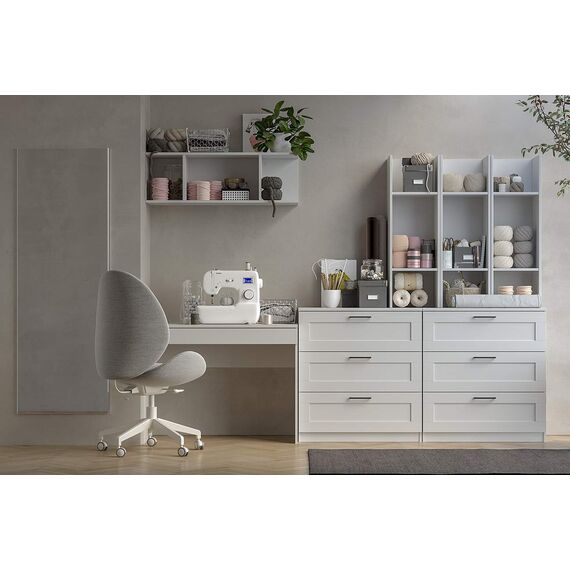 Iconico Home MIK Traditional Kommode mit 3 Schubladen auf Rollschienen, mit ergonomischem Griff, Eiche, Spanplatte, 80 x 44,5 x 87 cm