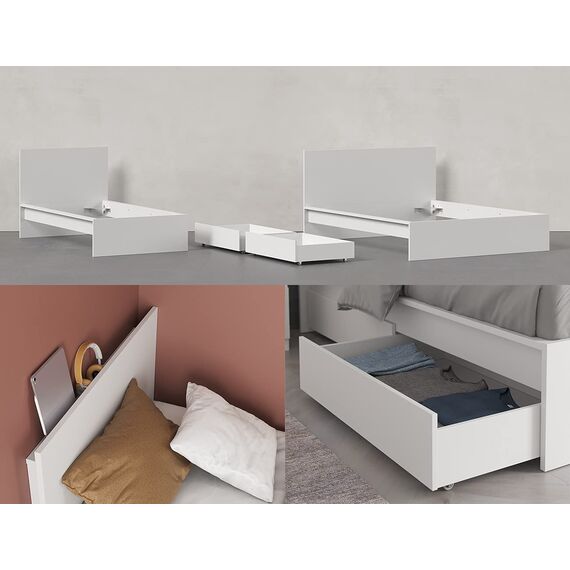 Iconico Home MIK Traditional, Kleiderschrank mit Zwei Türen mit ergonomischen Griffen mit Verstellbarer Ablage und Kleiderstange