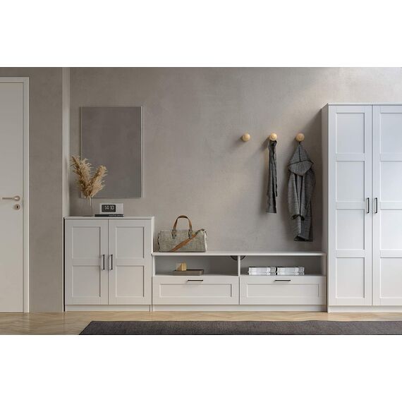 Iconico Home MIK Traditional, Schrank mit 2 Türen und ergonomischen Griffen und 2 verstellbaren Einlegeböden
