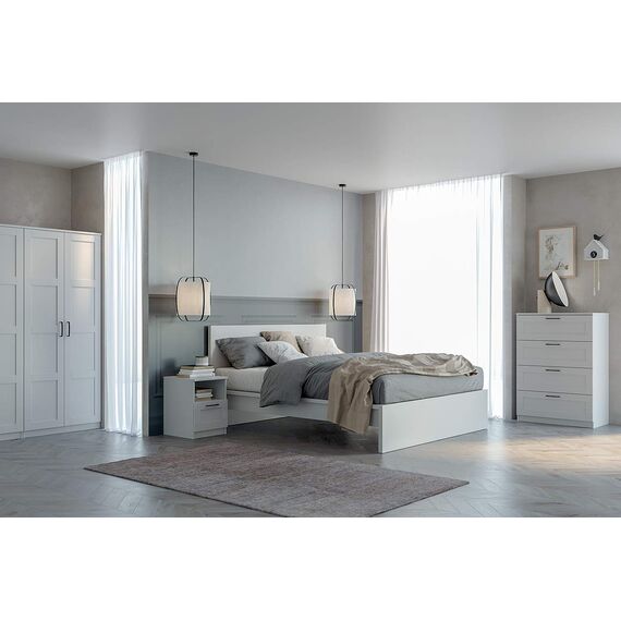 Iconico Home MIK Traditional, Kommode mit 4 Schubladen, Schlafzimmer, Jugendzimmer, Studio, Hobby, 80 x 44,5 x 113 cm, Weiß
