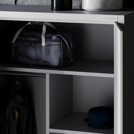 Jan Nowak Metallschrank 185 x 90 x 45 cm | Büroschrank Abschließbar mit Kleiderstange, Pulverbeschichtung | Aufbewahrungsschrank Umkleideschrank Spind Kleiderstange | Grau
