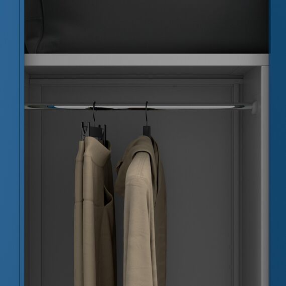 Jan Nowak Metallschrank 185 x 90 x 45 cm | Büroschrank Abschließbar mit Kleiderstange, Pulverbeschichtung | Aufbewahrungsschrank Umkleideschrank Spind Kleiderstange | Hellgrau-Blau
