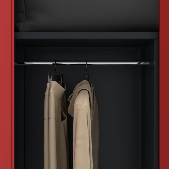 Jan Nowak Metallschrank 185 x 90 x 45 cm | Büroschrank Abschließbar mit Kleiderstange, Pulverbeschichtung | Aufbewahrungsschrank Umkleideschrank Spind Kleiderstange | Anthrazit-Rot