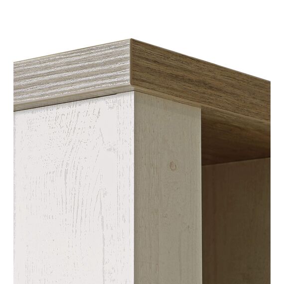 Forte Duro Regal mit 1 Schublade, Holzwerkstoff, Pinie Weiß kombiniert mit Eiche Antik, 41,3 x 71,4 x 160,4 cm