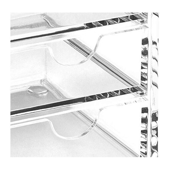 Osco A3274 Magazin mit 3 Schubladen aus klarem Acryl, XS, durchsichtig