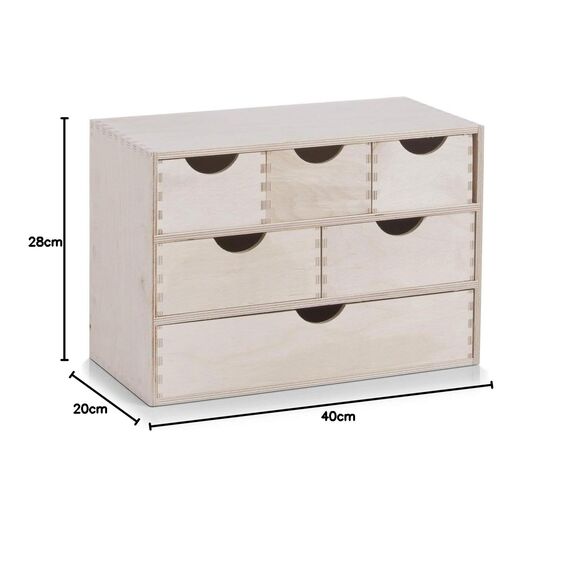 Zeller 13193 Schubladenelement, 6-er, Birke 40 x 20 x 28 cm