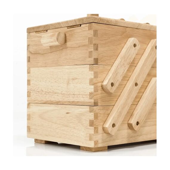 Prym 612548 Nähkasten/Nähkorb aus hellem Holz, L, Beige, Braun