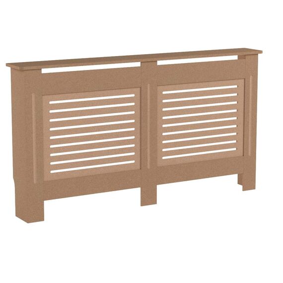 Vida Designs Milton Heizkörperabdeckung Unfinished - Extra Groß - Modernes horizontales Lamellendesign für Wärmeverteilung - H82xW172xD19cm - Unlackiertes MDF-Möbel Ideal für Wohnzimmer und Flur