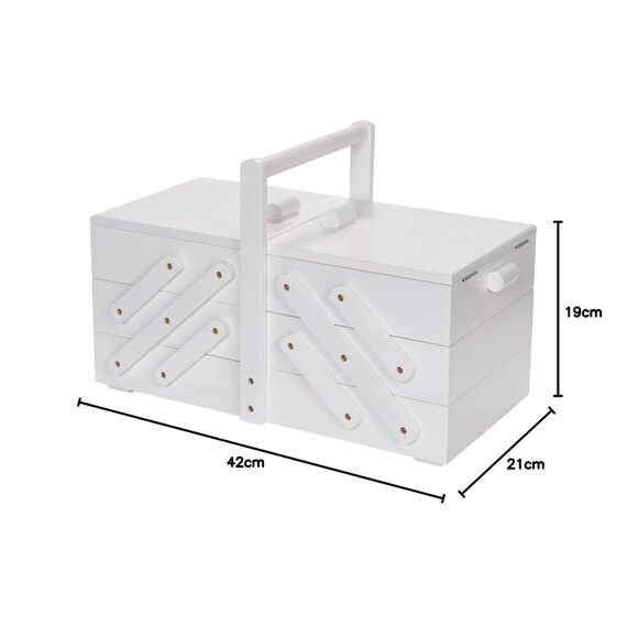 Prym 612581 Nähkasten Holz L weiß
