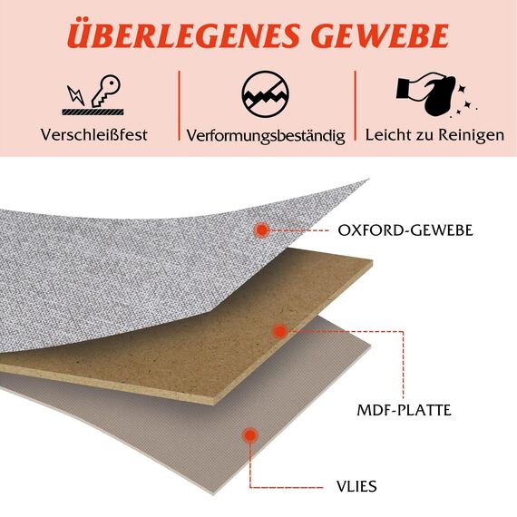 WLIVE Kommode mit 6 Schubladen aus Stoff, Kommodenschrank für Schlafzimmer, Kommode Wohnzimmer, mit Stabiler Stahlrahmen, Holzplatte, Hellgrau