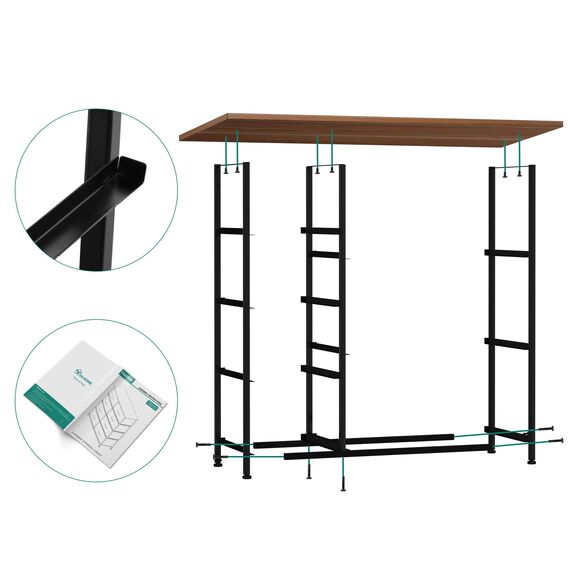 YITAHOME kommode mit Schubladen, Schrank mit 7 Schubladen aus Stoff, Aufbewahrungskommode Industrial Stil für Schlafzimmer, Wohnzimmer,Flur, Dunkelgrau Aufbewahrungsschrank