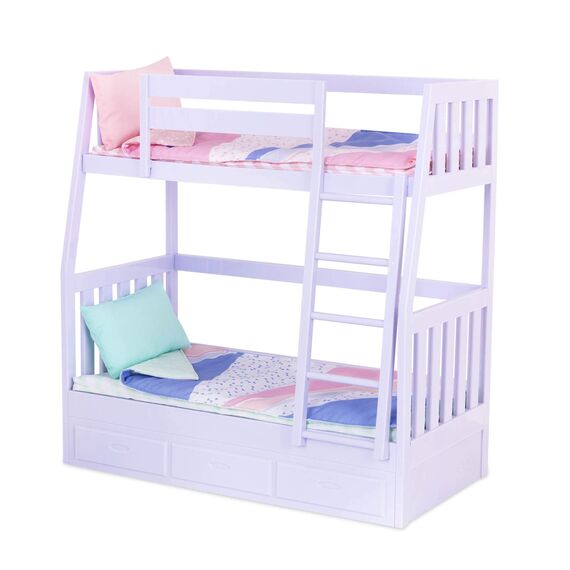 Our Generation - Dream Bunks - 46 cm Puppe Zubehör - Hochbett - Bettwäscheset - Puppenhausmöbel - Spielzeug für Kinder ab 3 Jahren