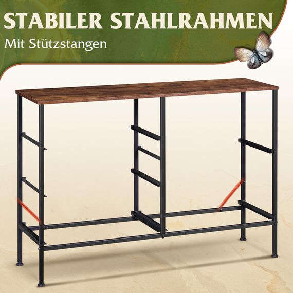 WLIVE Kommode mit 5 Schubladen aus Stoff, Kommodenschrank für Schlafzimmer, Kommode Wohnzimmer, mit Stabiler Stahlrahmen und Holzplatte, Vintagebraun