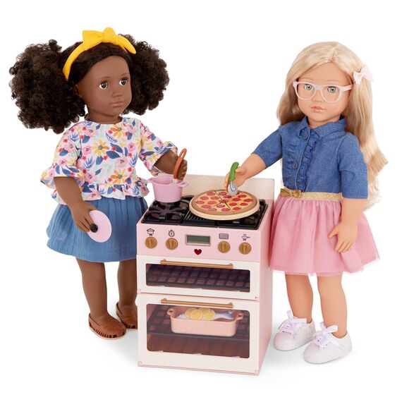 Our Generation - Make & Bake Ofen - Doppelter Backofen Kochen Spielset - Küchenspielzeug & Lebensmittel zum Vormachen - 46 cm Puppe Zubehör - Fantasievolles Spiel - Kinder ab 3 Jahren