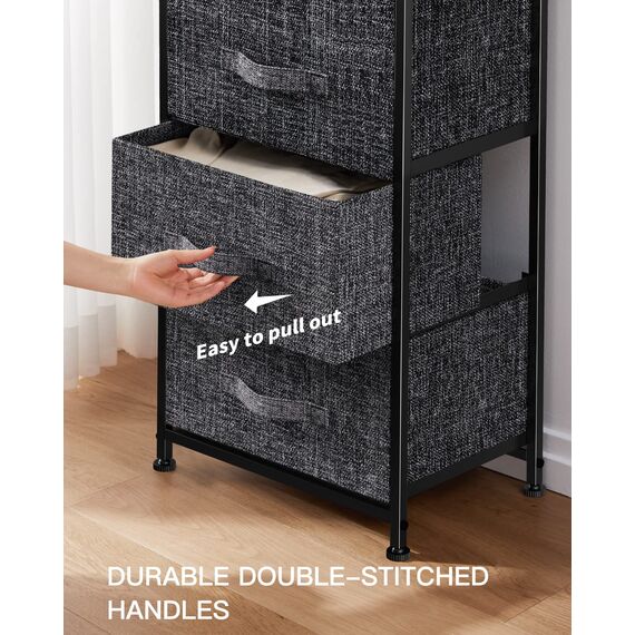 Pipishell Kommode, Schrank mit 4 Schubladen aus Stoff, praktische Aufbewahrungskommode, Schrank für Schlafzimmer, Kinderzimmer, Flur