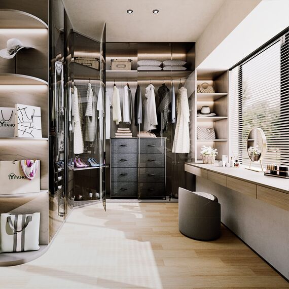 YITAHOME kommode mit Schubladen, Schrank mit 8 Schubladen aus Stoff, Aufbewahrungskommode Industrial Stil für Schlafzimmer, Wohnzimmer,Flur, Schwarz Aufbewahrungsschrank