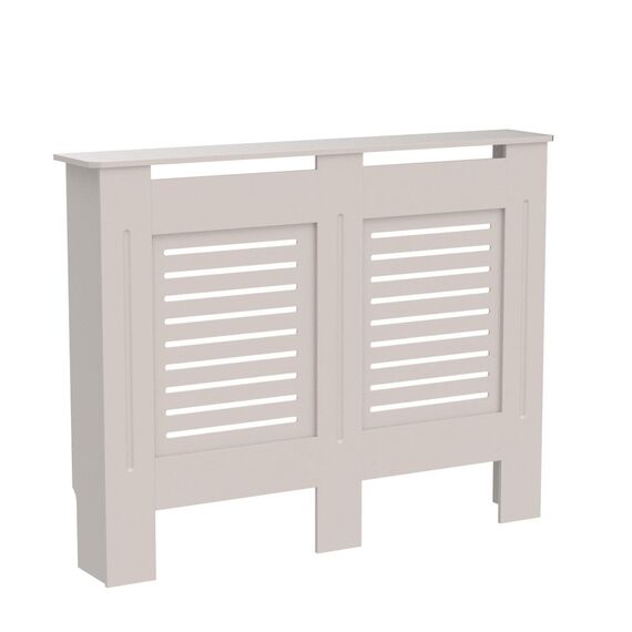 Vida Designs Milton Heizkörperabdeckung Olive Grey - Mittel - Modernes horizontales Lamellendesign für optimale Wärmeverteilung - H82xW111xD19cm - Lackiertes MDF-Möbel Ideal für Wohnzimmer und Flur