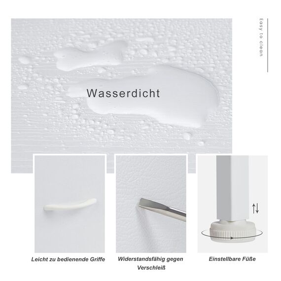 DUMOS Kommode mit Schubladen - Kommoden & Sideboards für Schlafzimmer Geeignet, Komodenschrank mit 9 Schubladen, Stoffkommode mit Stabilem Stahlrahmen, Ideal für Schlafzimmer, Wohnzimmer (Weiß)
