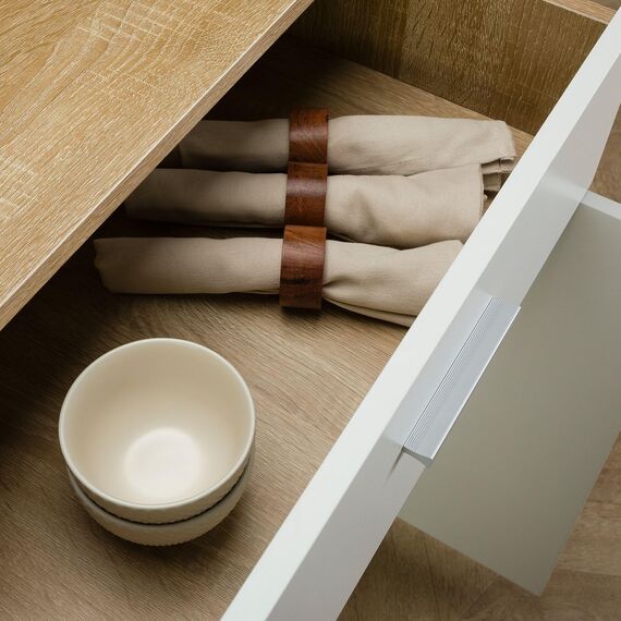 CARO-Möbel Kommode Sideboard Schrank Tommy in Sonoma Eiche/weiß, Anrichte Highboard mit Schublade und 2 Türen