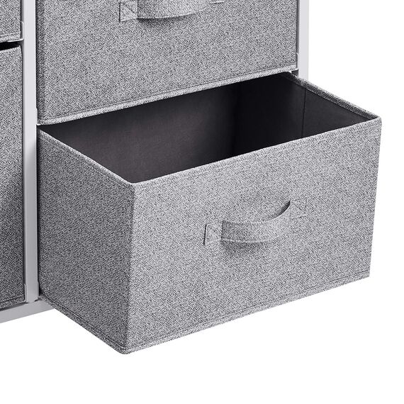 Amazon Basics - Aufbewahrungsschrank für Kleiderschränke, mit 5 Stoff-Schubladen, Weiß