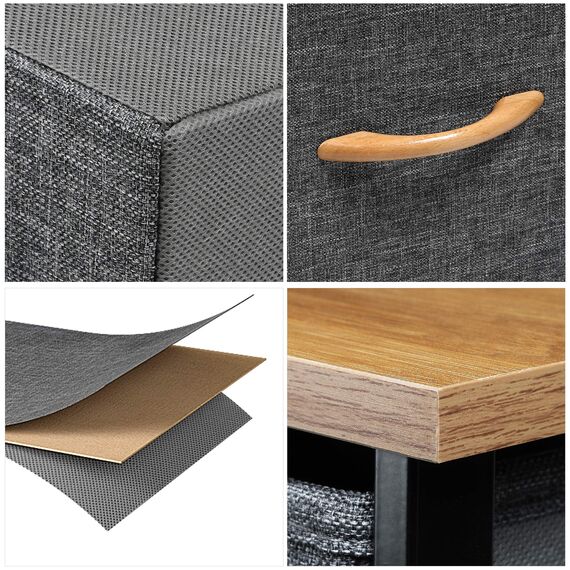 YITAHOME kommode mit Schubladen, Schrank mit 7 Schubladen aus Stoff für Schlafzimmer, Wohnzimmer, Flur, Dunkelgrau