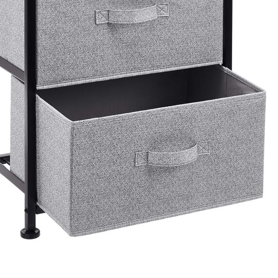 Amazon Basics - Aufbewahrungsschrank für Kleiderschränke, mit 3 Stoff-Schubladen, Schwarz