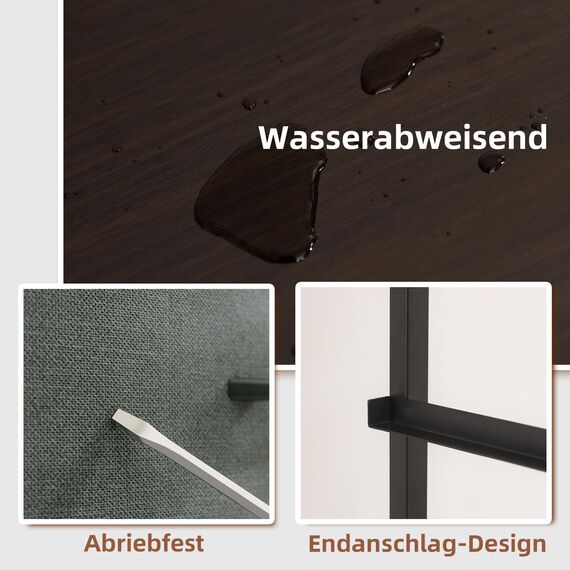 Somdot Kommode mit Schubladen, Kommode Schlafzimmer Wohnzimmer Flur, Komodenschrank Schubladenschrank Aufbewahrungsschrank Stoffkommode, 3 Stoffschubladen, Kohlegrau, 30T x 42B x 71,5H cm