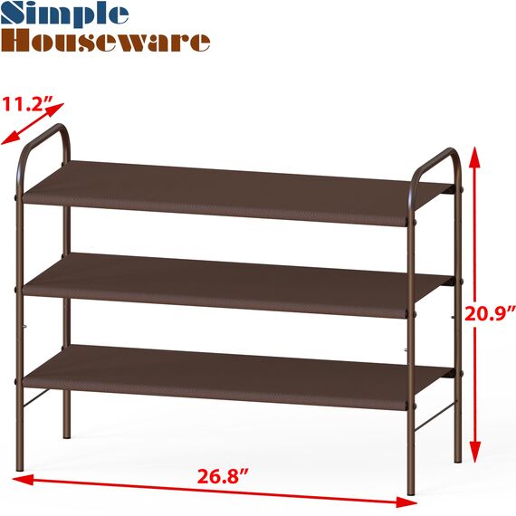 Simple Houseware 3-stufiger Schuhregal-Aufbewahrungsorganisator, Bronze