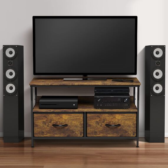 Sorbus TV-Kommode mit 2 Schubladen – TV-Erhöhung mit Stauraum – Schlafzimmer, Wohnzimmer, Schrank und Wohnheimmöbel