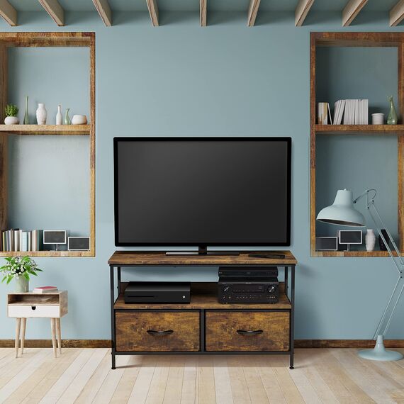 Sorbus TV-Kommode mit 2 Schubladen – TV-Erhöhung mit Stauraum – Schlafzimmer, Wohnzimmer, Schrank und Wohnheimmöbel