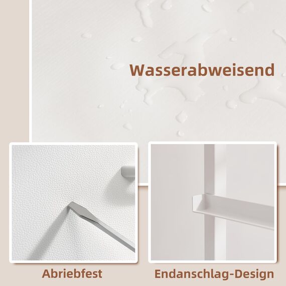 Somdot Kommode mit Schubladen, Kommode Schlafzimmer Wohnzimmer Flur, Komodenschrank Schubladenschrank Aufbewahrungsschrank Stoffkommode, 3 Stoffschubladen, Weiß, 30T x 42B x 71,5H cm