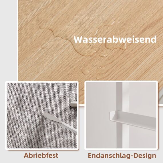 Somdot Kommode mit Schubladen, Kommode Schlafzimmer Wohnzimmer Flur, Komodenschrank Schubladenschrank Aufbewahrungsschrank Stoffkommode, 4 Stoffschubladen, Ashgrau, 30T x 42B x 93H cm