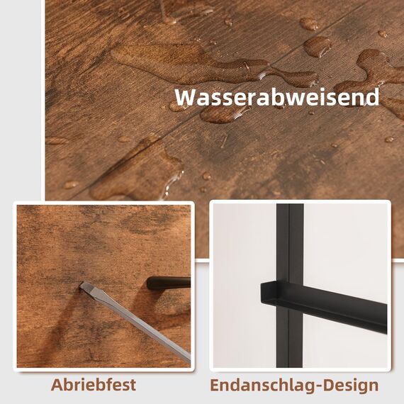 Somdot Kommode mit Schubladen aus Stoff für Schlafzimmer, Kommode Wohnzimmer Flur, Komodenschrank Schubladenschrank Aufbewahrungsschrank Stoffkommode, 5 Stoffschubladen, Holzmaserung
