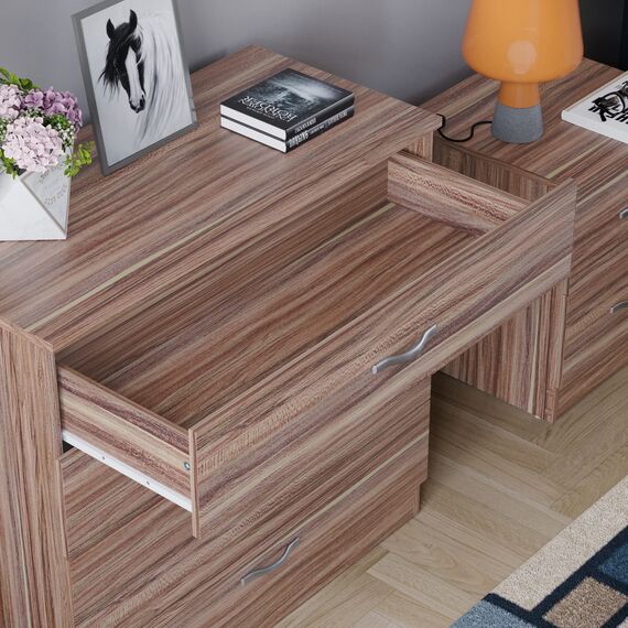 Vida Designs Riano Kommode mit 4 Schubladen und Metallgriffen, Walnuss, Schlafzimmermöbel