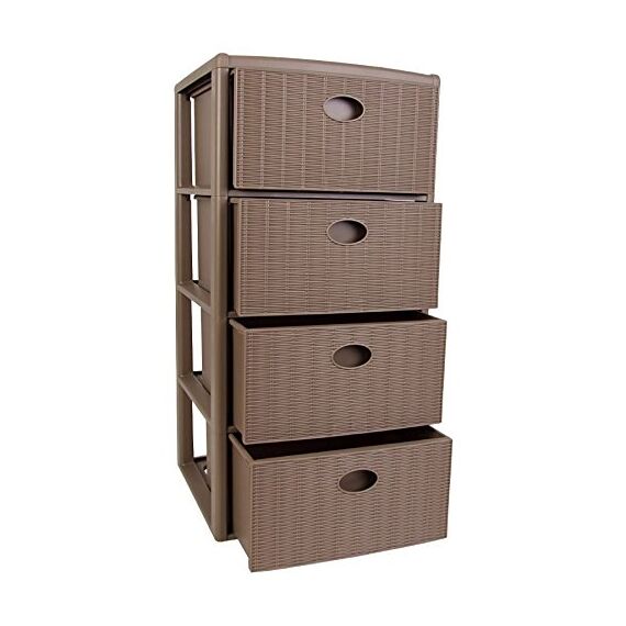 Stefanplast Elegance Kommode 4 Schubladen, taupe