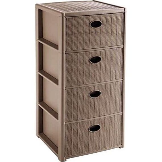 Stefanplast Elegance Kommode 4 Schubladen, taupe