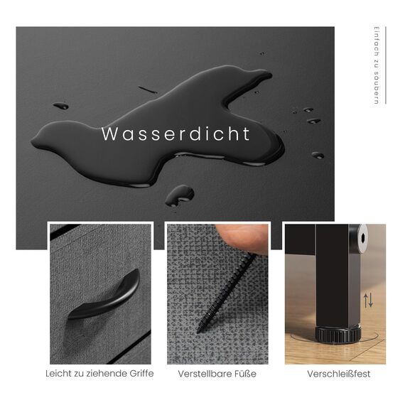 Sweetcrispy Kommode für Schlafzimmer, breite Schublade Kommode, 8 Stoffschubladen mit Griffen, Schubladen aus Stoff, Schrank, TV Stand für Schlafzimmer, Schrank, Wohnzimmer, Kinderzimmer