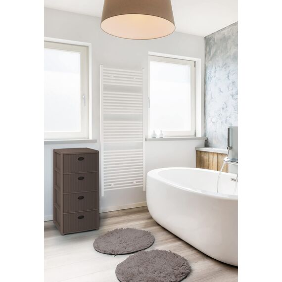 Stefanplast Elegance Kommode 4 Schubladen, taupe