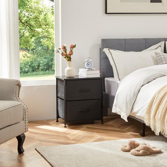 Sweetcrispy Nachttisch Beistelltisch Beistelltisch mit 2 Schubladen Nachttisch Kommode für Schlafzimmer, Nachttische für Wohnzimmer, Schrank, Eingangsbereich, Kinderzimmer