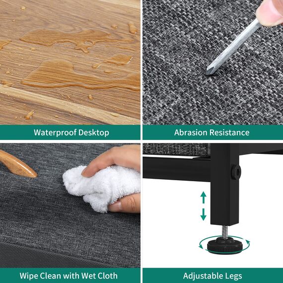 YITAHOME Kommode mit Schubladen, Schrank mit 4 Schubladen aus Stoff, Aufbewahrungskommode Industrial Stil für Schlafzimmer, Wohnzimmer, Kinderzimmer, Flur, Aufbewahrungsschrank (Dunkelgrau)