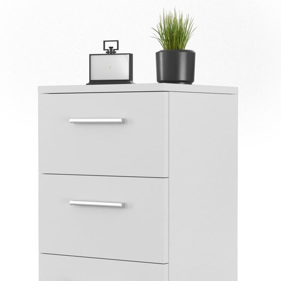 Vicco Nachttisch, Weiß, 2er Set, geeignet für Boxspringbetten mit erhöhtem Rahmen